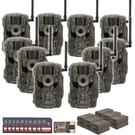 Stealth Cam 36MP Fusion Max Cellular Trail Camera 10-Pack with Fieldmax Lithium 10-Pack Bundle