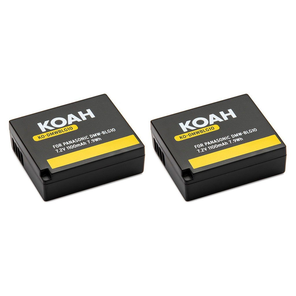 Koah PRO Panasonic DMW-BLG10 2-Pack 1100mAh Battery and Dual Charger