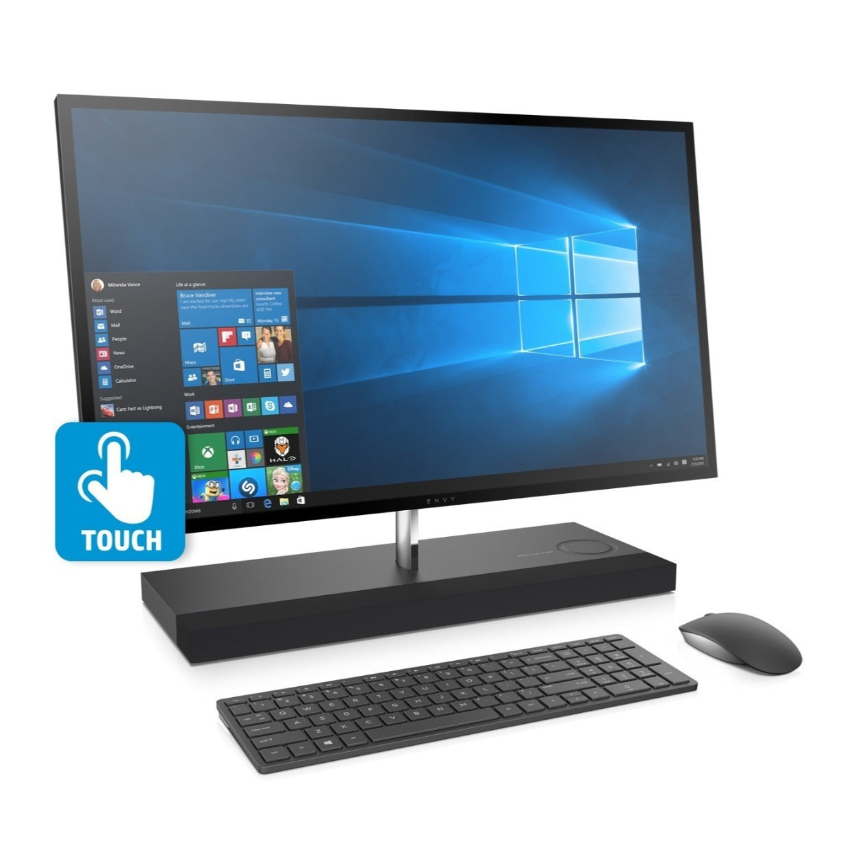 HP Envy 27" 4K Touch All-in-One PC, Intel Core i7-8700T, 16GB RAM, 1TB HDD + 256GB SSD, GTX 1050 4GB (Certified Refurbished)