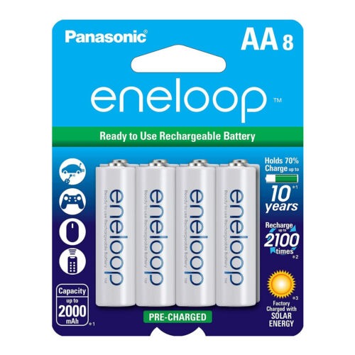 Panasonic Eneloop AA 2000mAh Capacity Long Life Powerful Batteries (8-Pack)