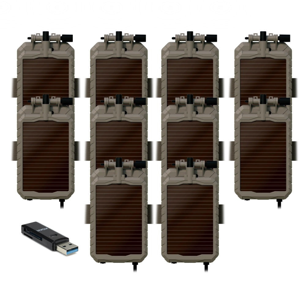 Stealth Cam Sol-Pak 12V Solar Battery (10 Pack) Bundle with Memory Card Reader