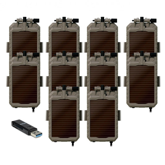 Stealth Cam Sol-Pak 12V Solar Battery (10 Pack) Bundle with Memory Card Reader