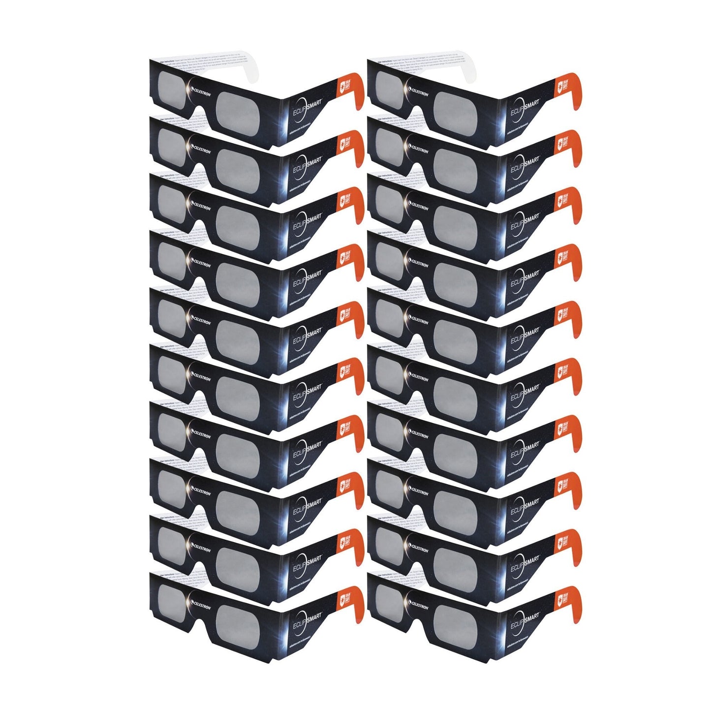 Celestron EclipSmart Safe Filter Eclipse Glasses ISO 12312-2:2015 (E) (20-Pack)