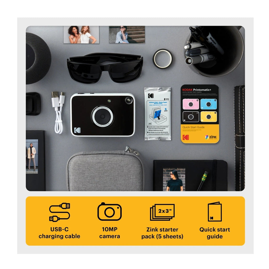 Kodak PRINTOMATIC+ 10MP Instant Digital Camera (Black)