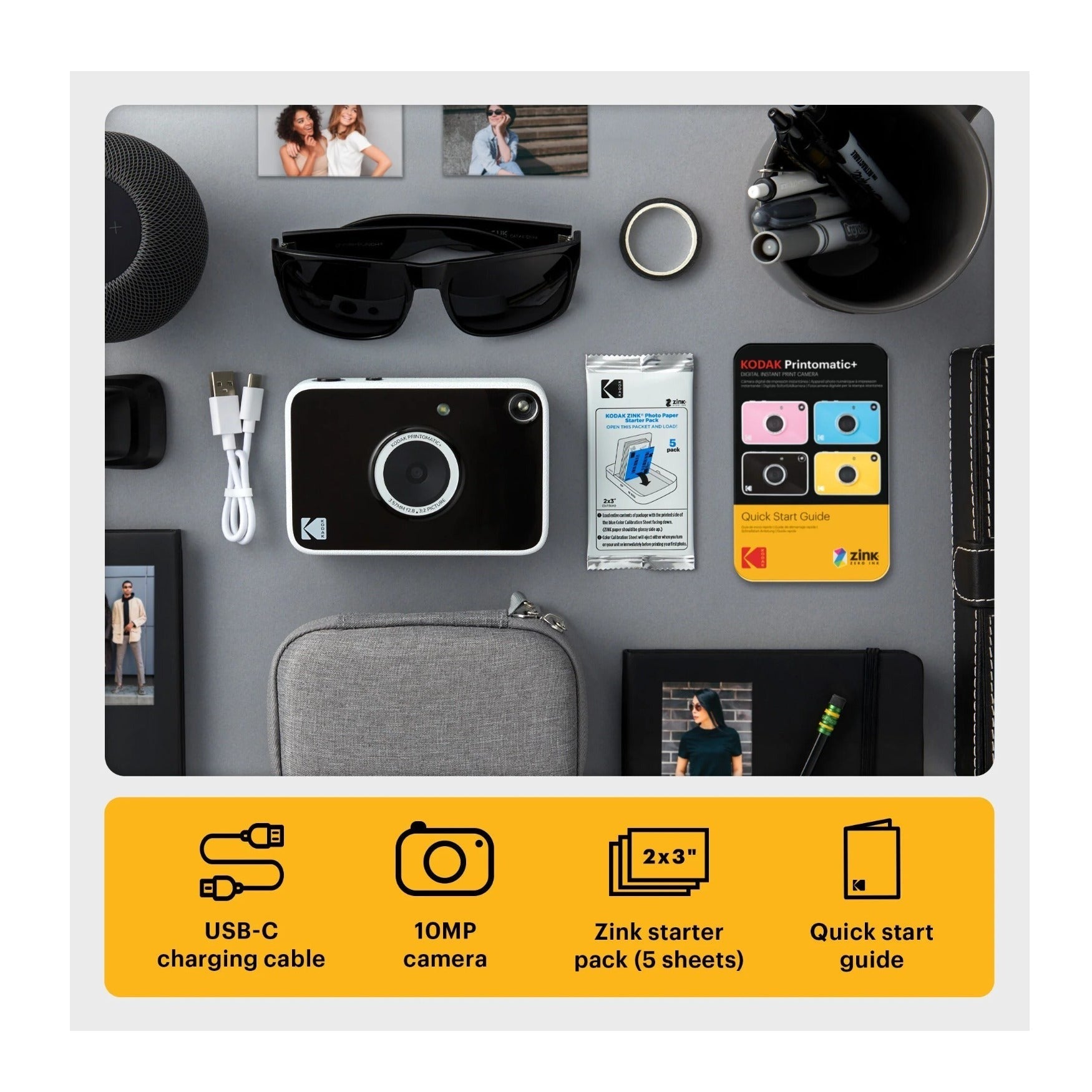 Kodak PRINTOMATIC+ 10MP Instant Digital Camera (Black)