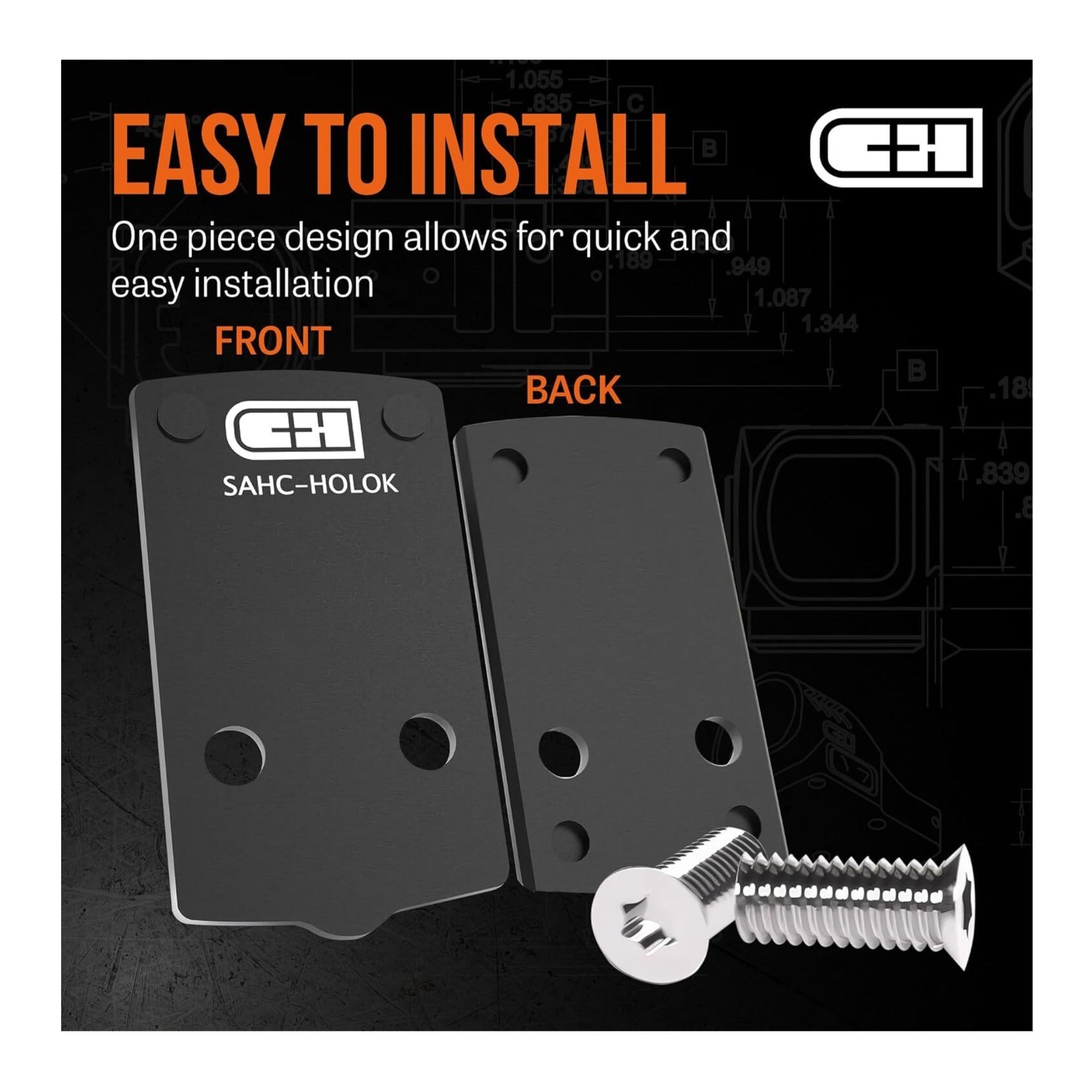 C+H Precision Red Dot Mounting Plate for Springfield Armory Hellcat and Holosun