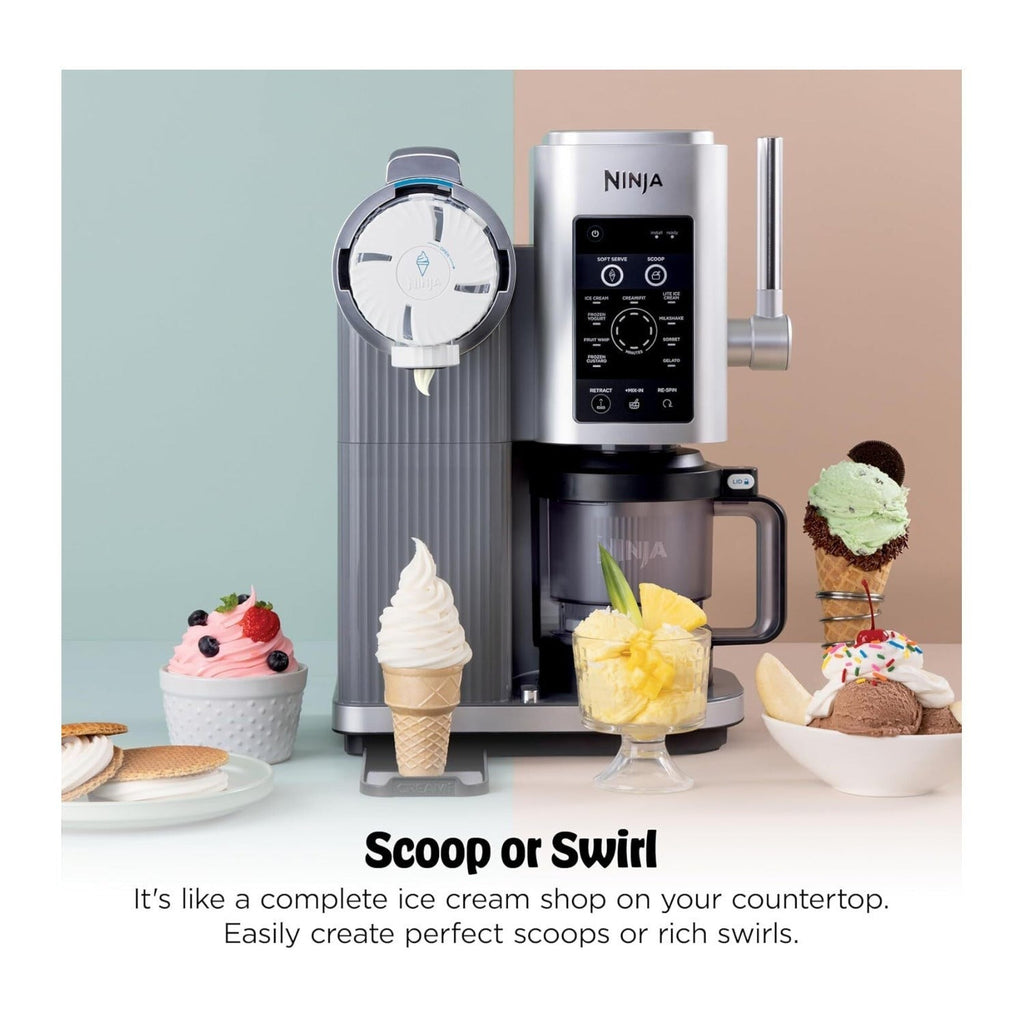 Ninja CREAMi NC701 13-in-1 Scoop and Swirl Ice Cream Maker (Silver)