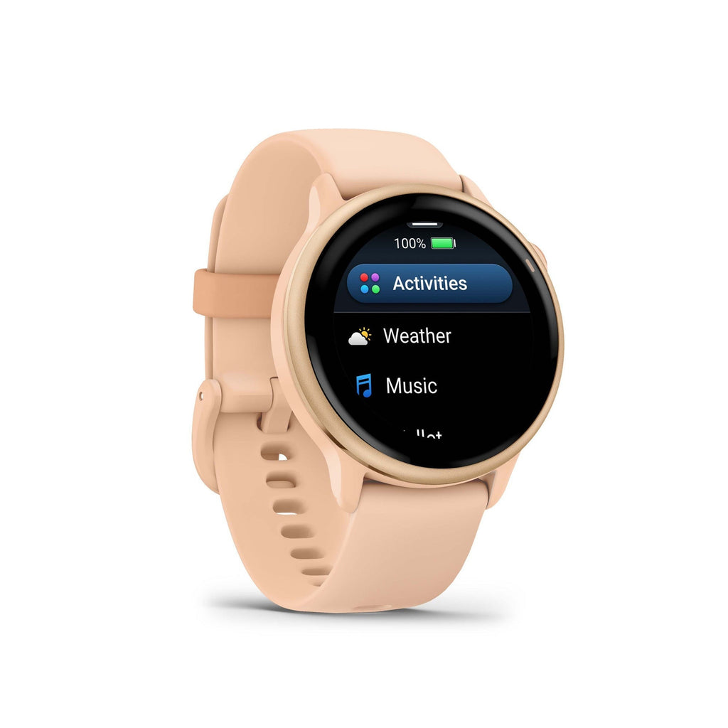 Garmin vivoactive 6 GPS Smartwatch (Metallic Pink) with Wireless Earbuds Bundle