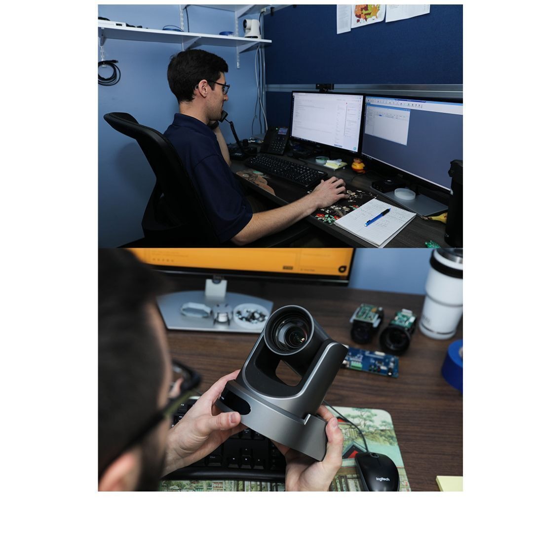PTZOptics Move SE Camera with 12X Optical Zoom Range and Presenter-Lock Auto-Tracking (Gray)