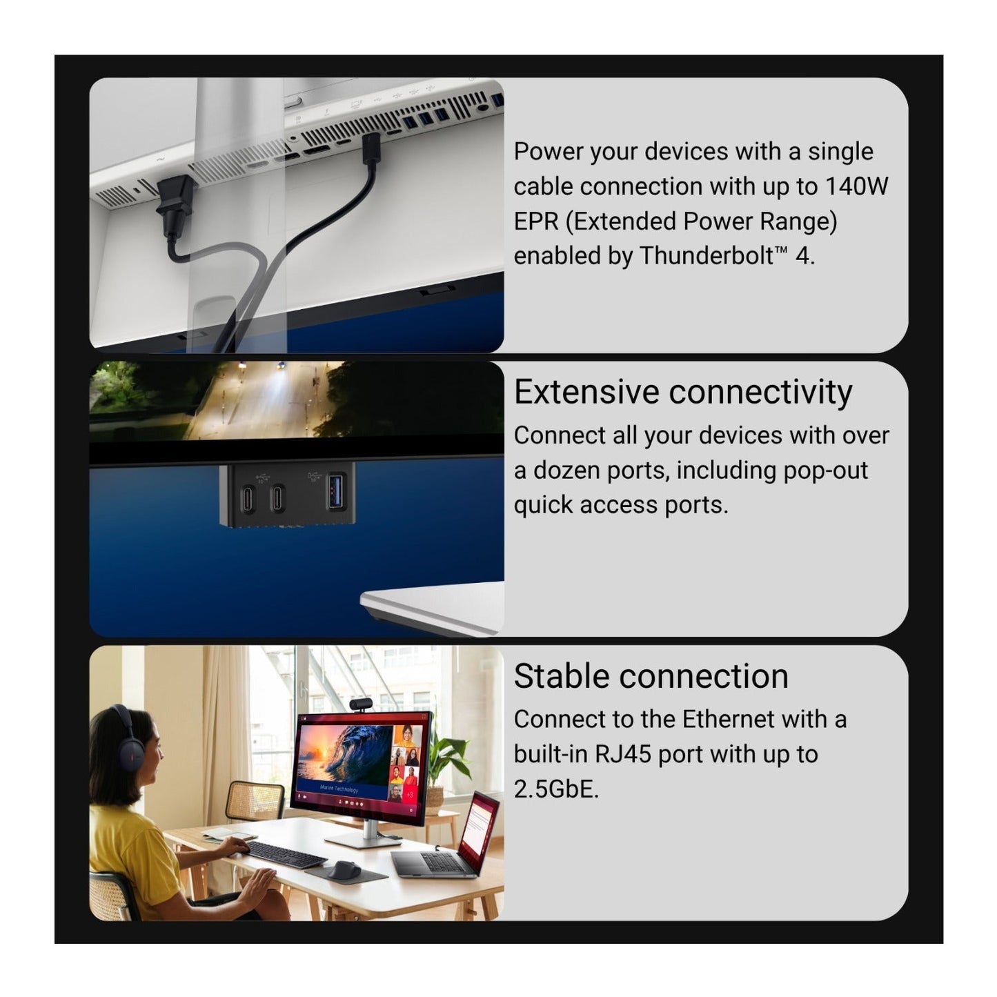 Dell UltraSharp 32-inch 4K monitor with IPS Black 120Hz, Thunderbolt 4 Bundle