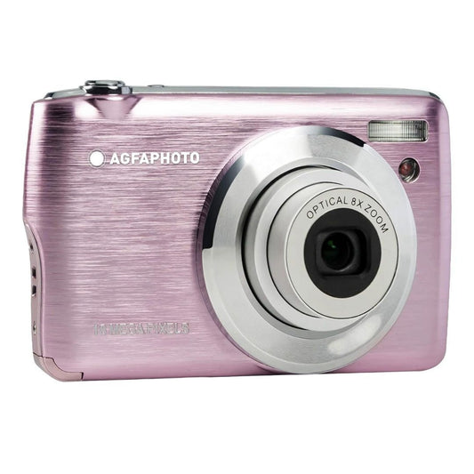 AGFAPhoto DC8200 18MP Compact Digital Camera with 8x Optical Zoom and 32GB Memory (Pink)