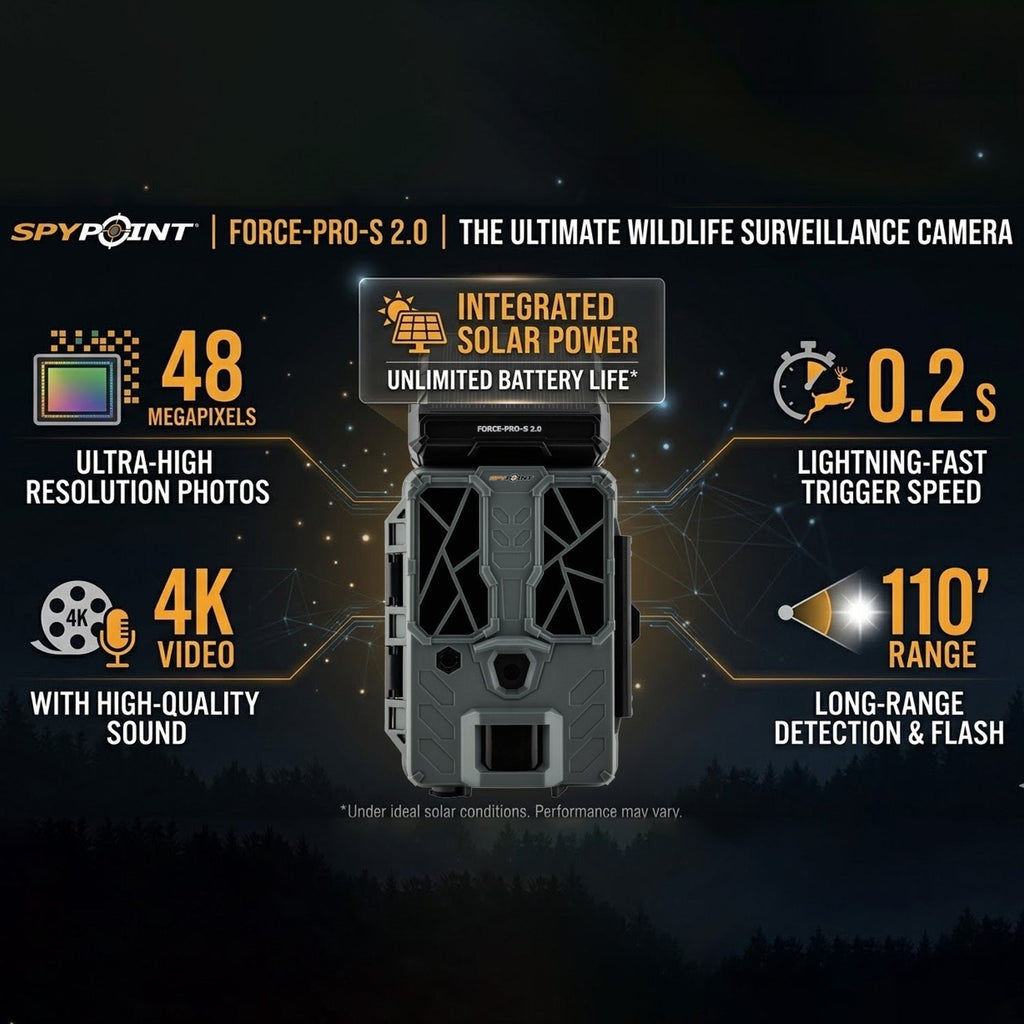 Spypoint FORCE-PRO-S 2.0 Trail Camera (4-Pack) Bundle with Accessories