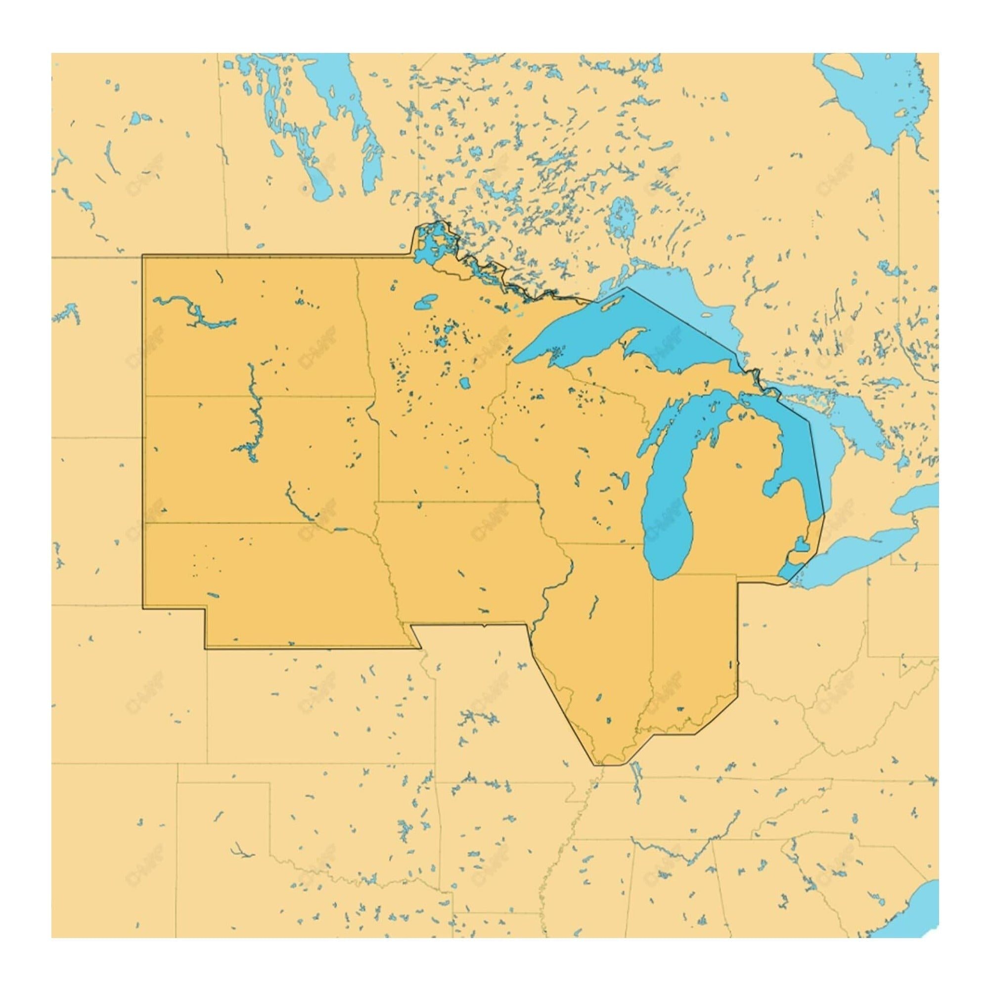 C-MAP Reveal - US Lakes North Central, Map Card for Marine GPS Navigation