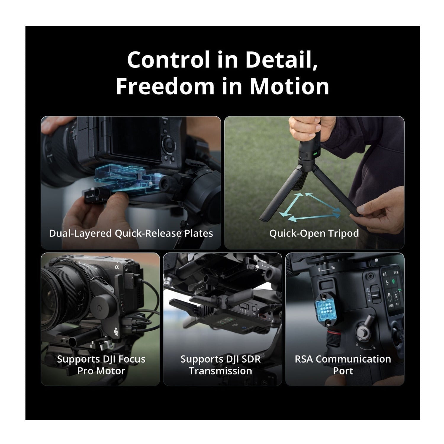 DJI RS 5 Gimbal Stabilizer with Separate AI Tracking and Framing Module (Black)