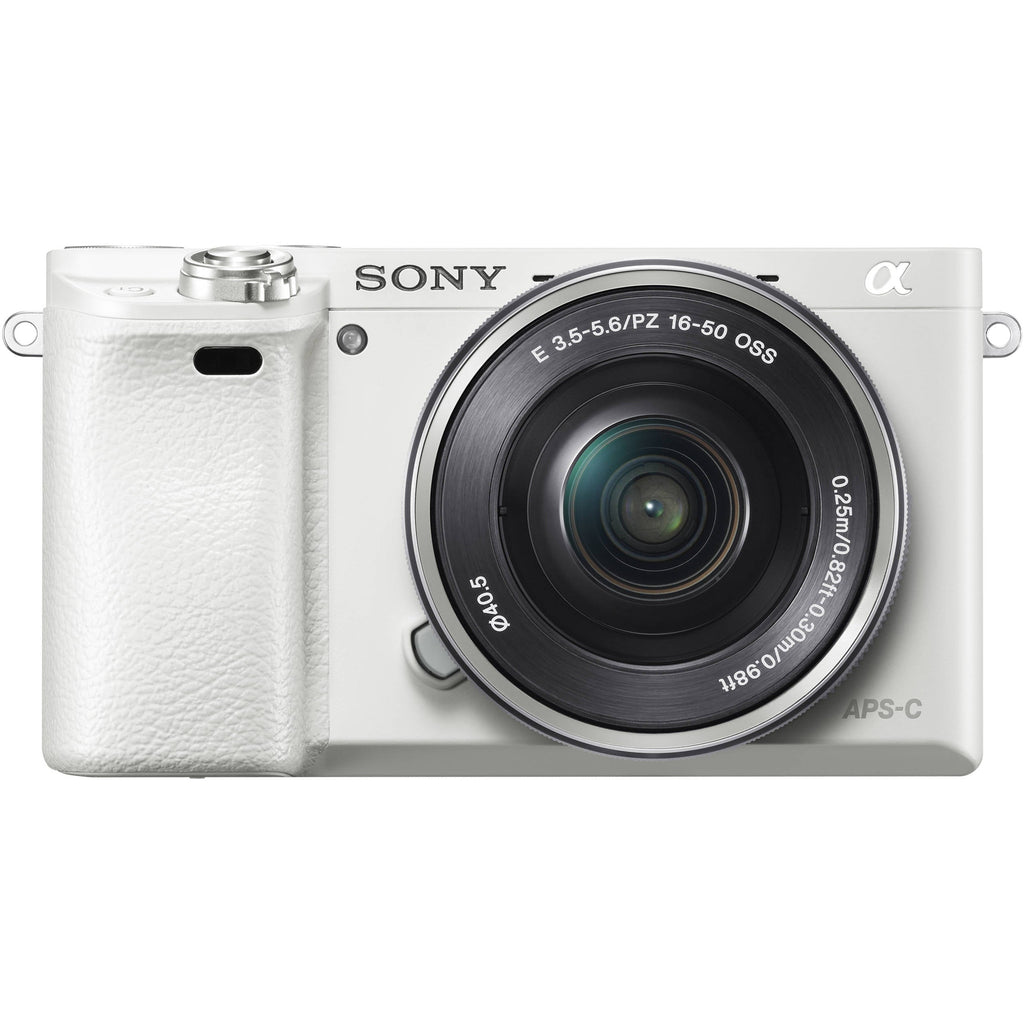 Sony Alpha a6000 24.3MP Mirrorless Digital Camera with 16-50mm Lens (White)
