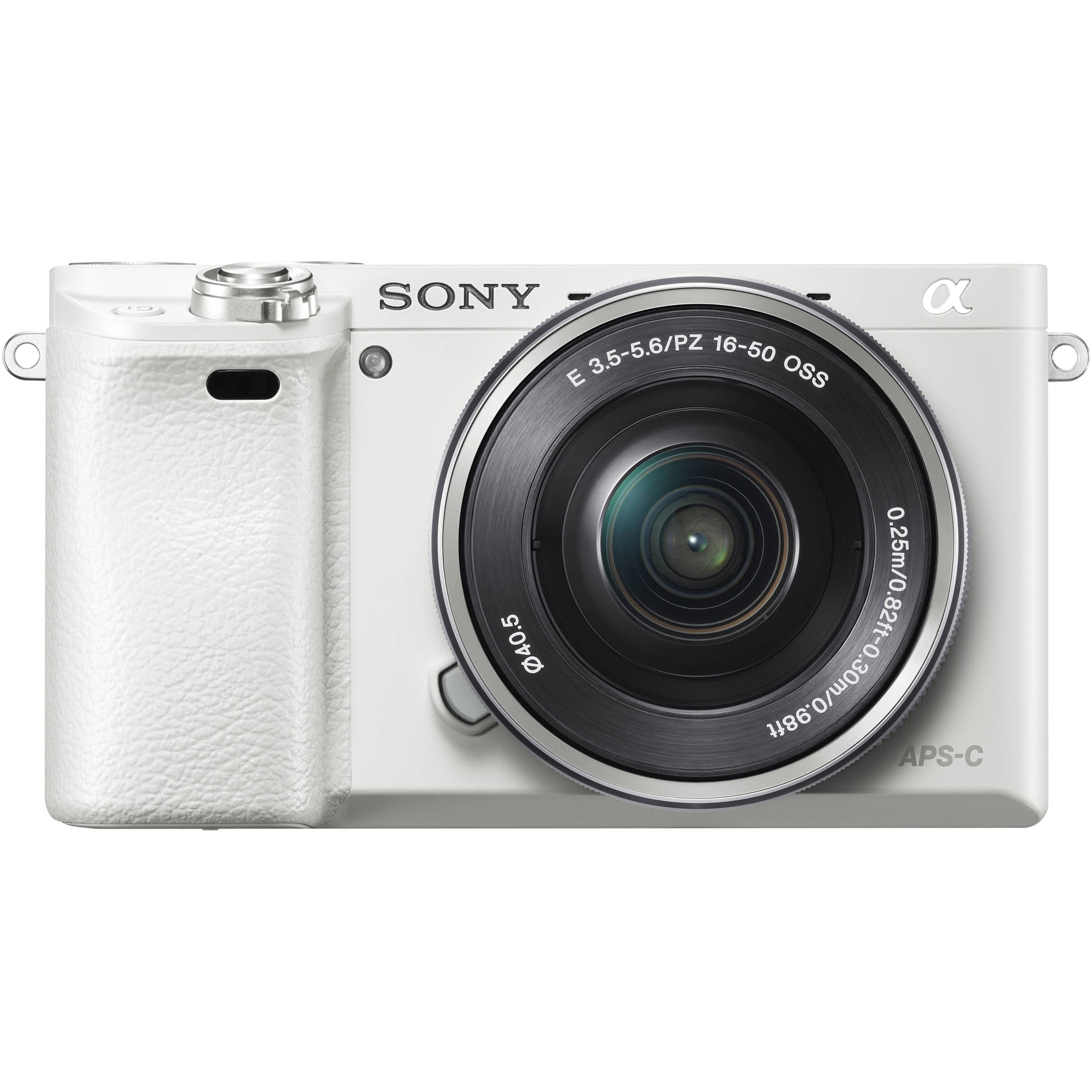 Sony Alpha a6000 24.3MP Mirrorless Digital Camera with 16-50mm Lens (White)
