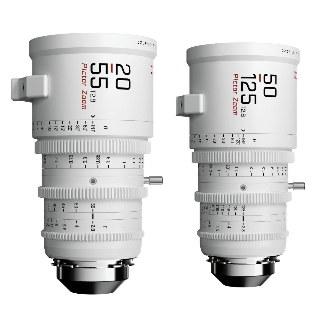 DZOFilm Pictor Zoom 20-55mm and 50-125mm T2.8 Super 35 Lens Bundle (PL and EF Mount, White)