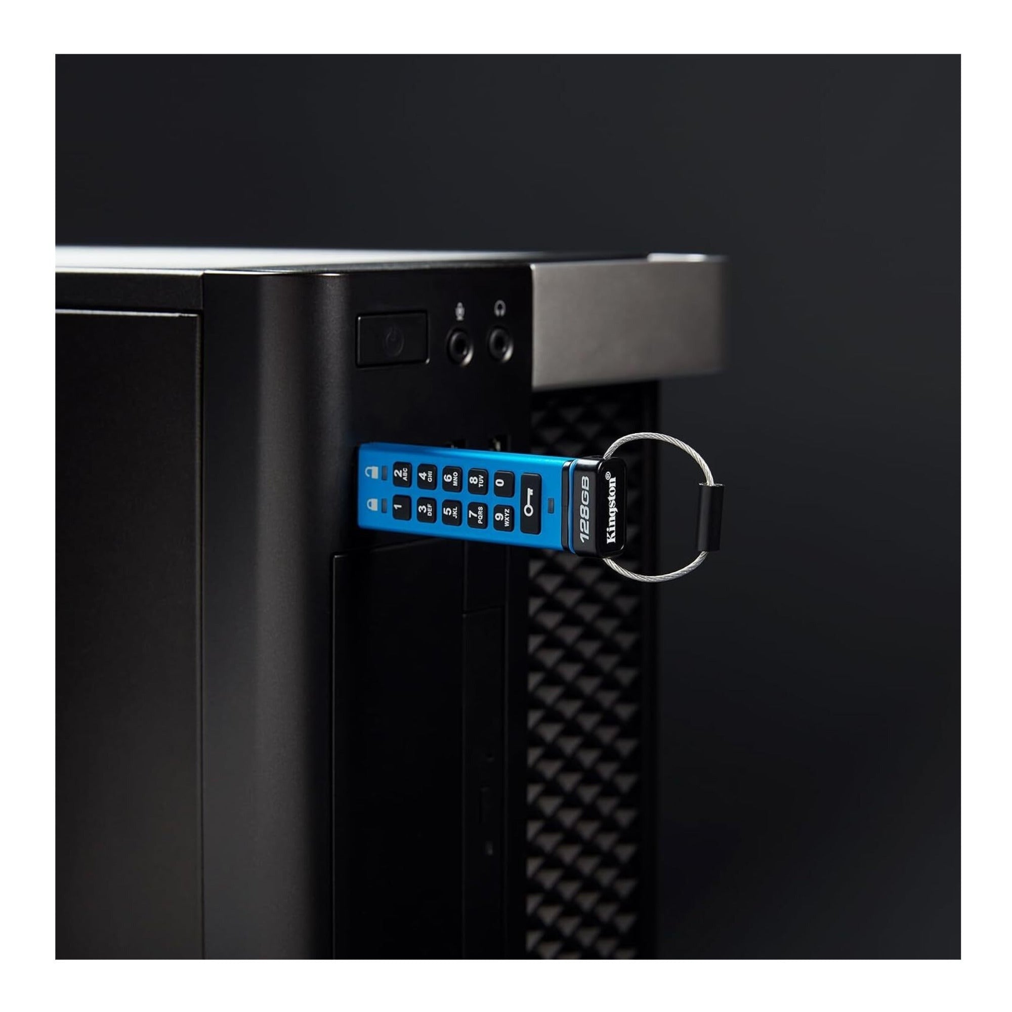 Kingston IronKey Keypad 200 Series 128GB USB-A Encrypted Flash Drive (Blue)