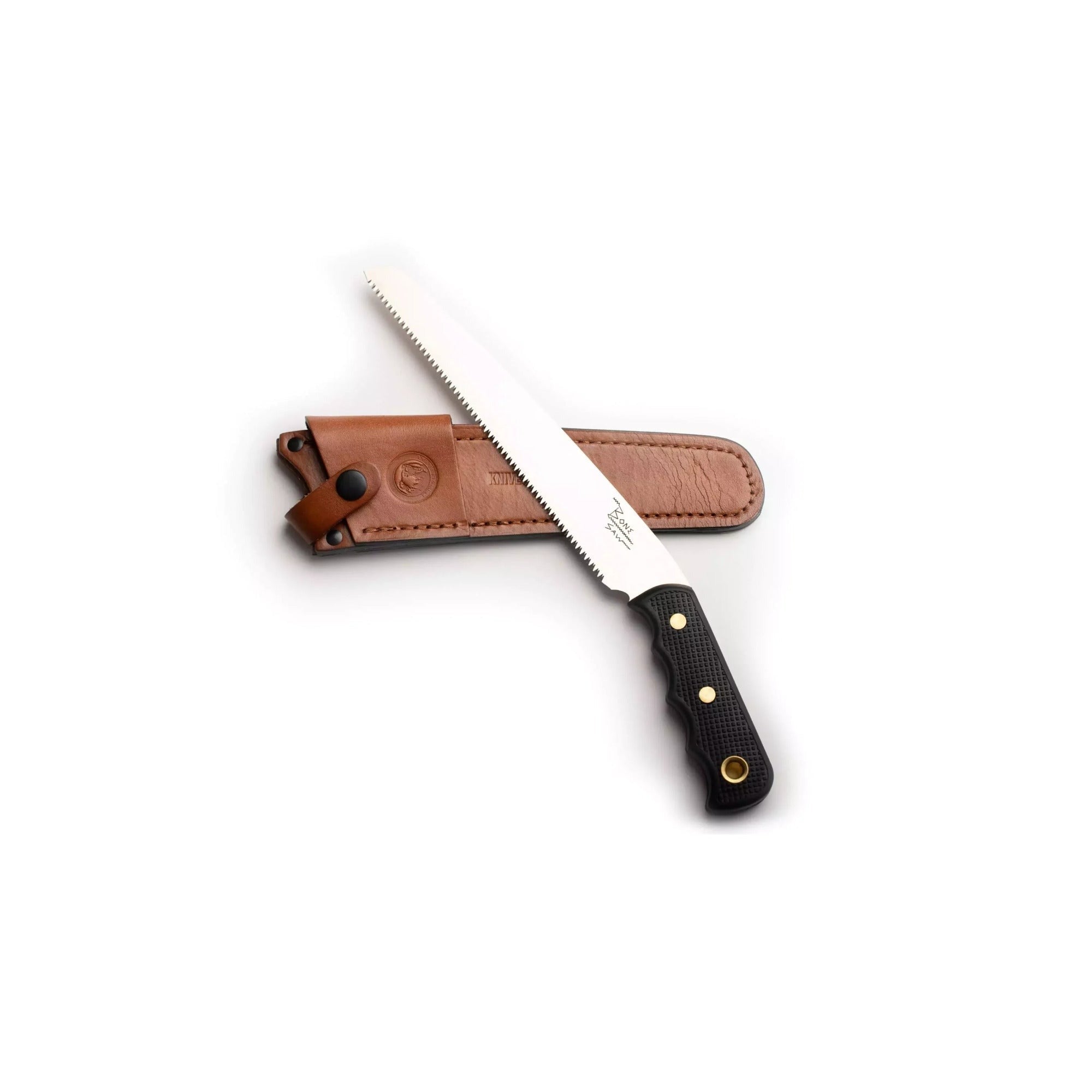 Knives of Alaska Bone Saw 8-Inch SK5 Steel Blade with Leather Sheath