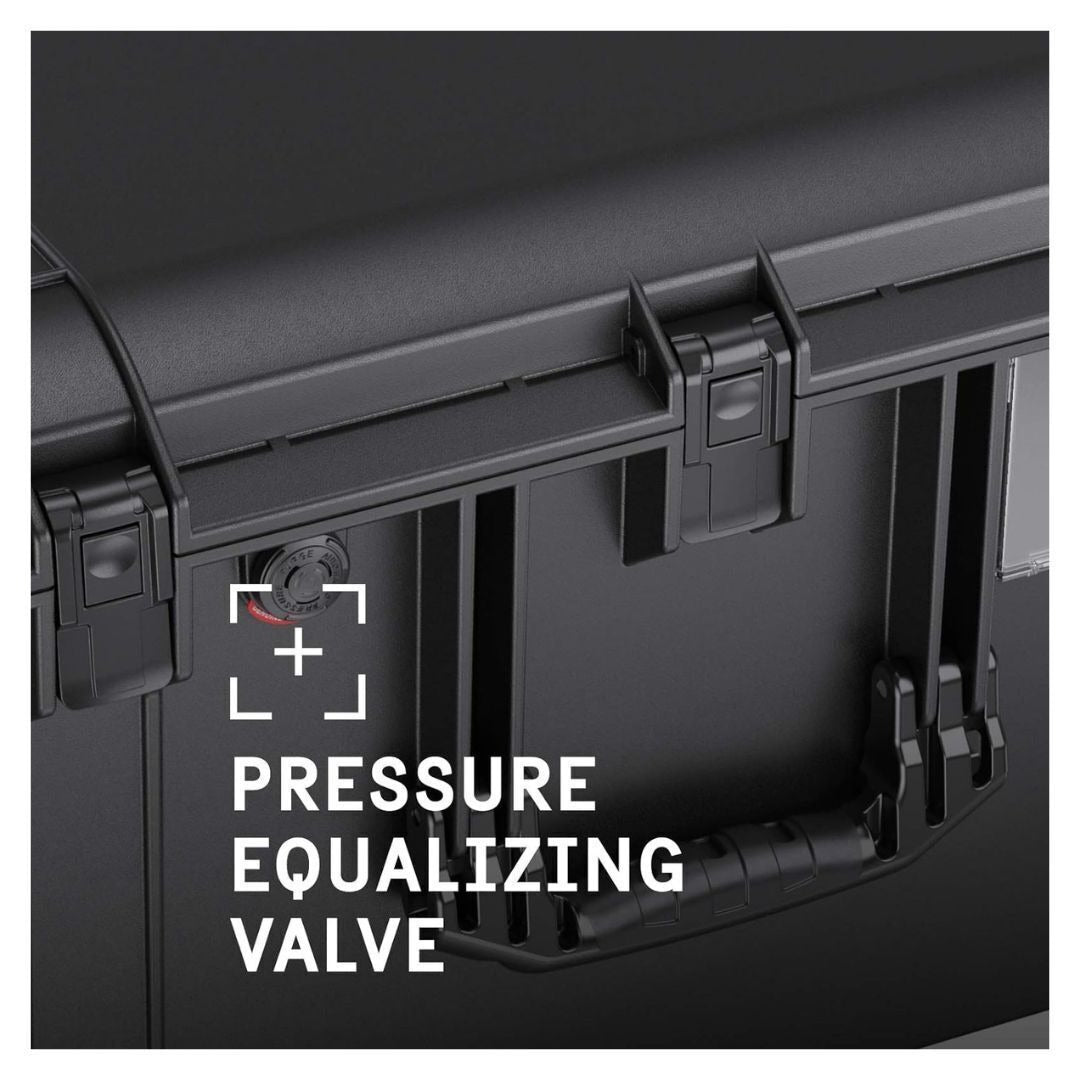 Pelican 1637 Air Case with Divider Insert, Integrated Wheels, and Press and Pull Latches (Black)