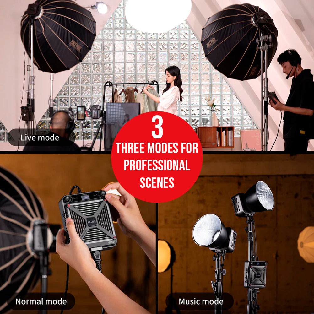 Zhiyun MOLUS G200 Bi-Color LED Monolight with 3-Section Light Stand Bundle
