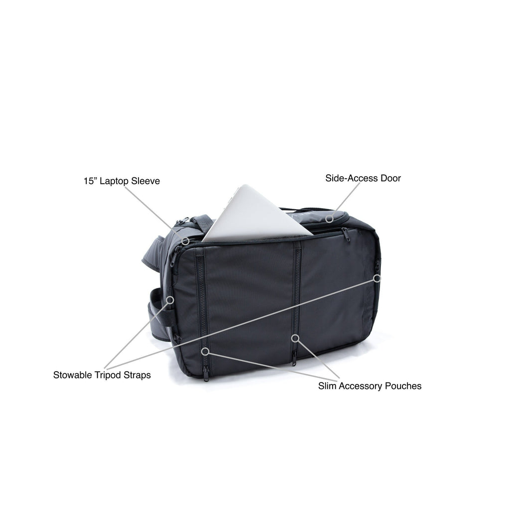BEVISGEAR Top Shelf Sling-Style Digital SLR Camera Backpack with Customizable Dividers (Black, 22 L)