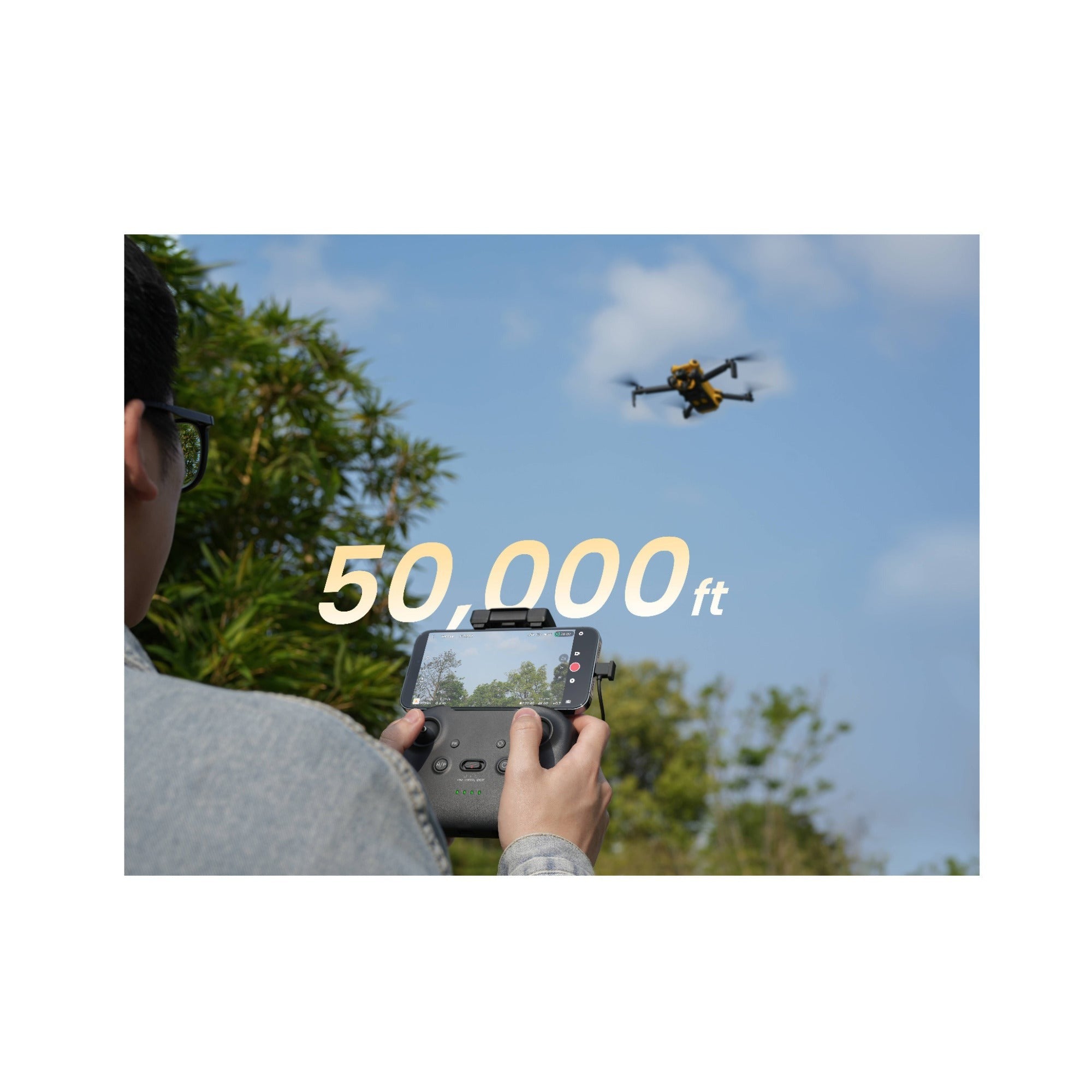 SKYROVER X1 48MP 4K Fly More Combo Drone (Yellow) Bundle with Hard Case and Accessories