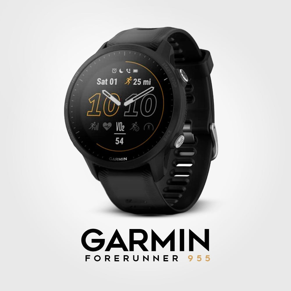 Garmin Forerunner 955 GPS Running Smartwatch (Black) Bundle with Charger Stand and Port Plugs