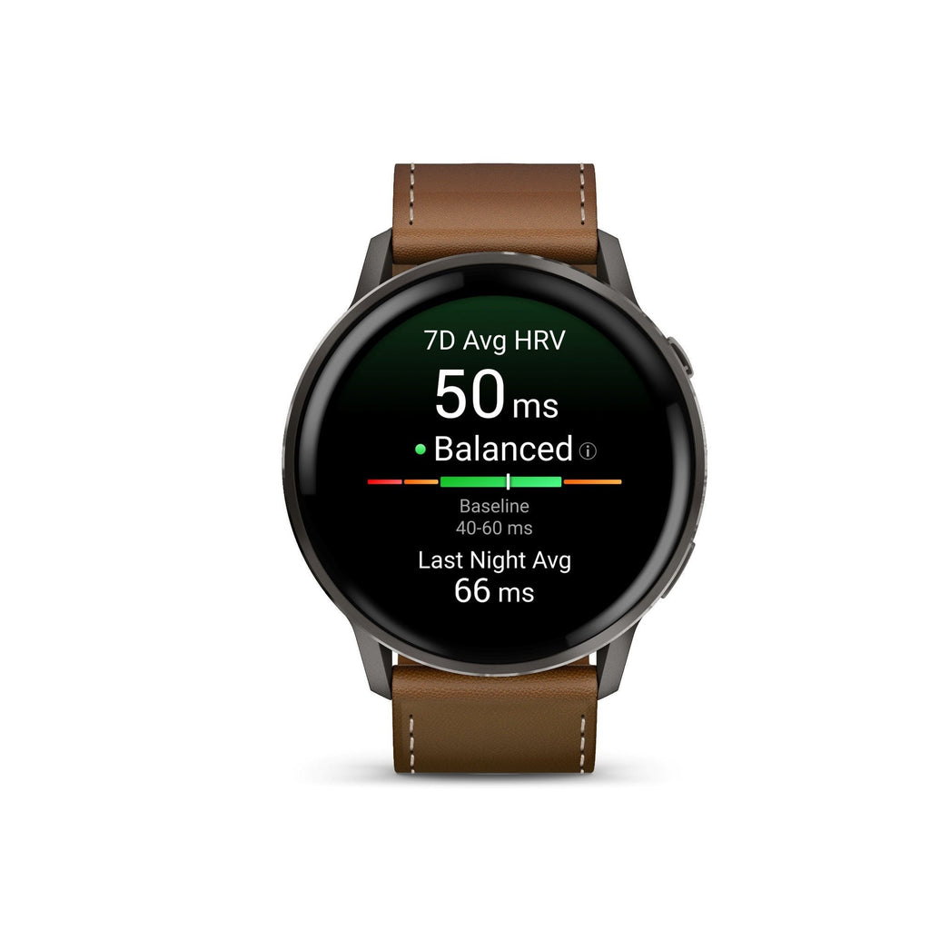 Garmin Venu 4 45mm GPS Smartwatch (Slate with Brown Silicone Band) Bundle