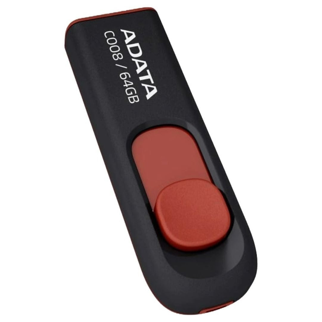 ADATA 64GB USB 2.0 Retractable Capless Flash Drive (Red)