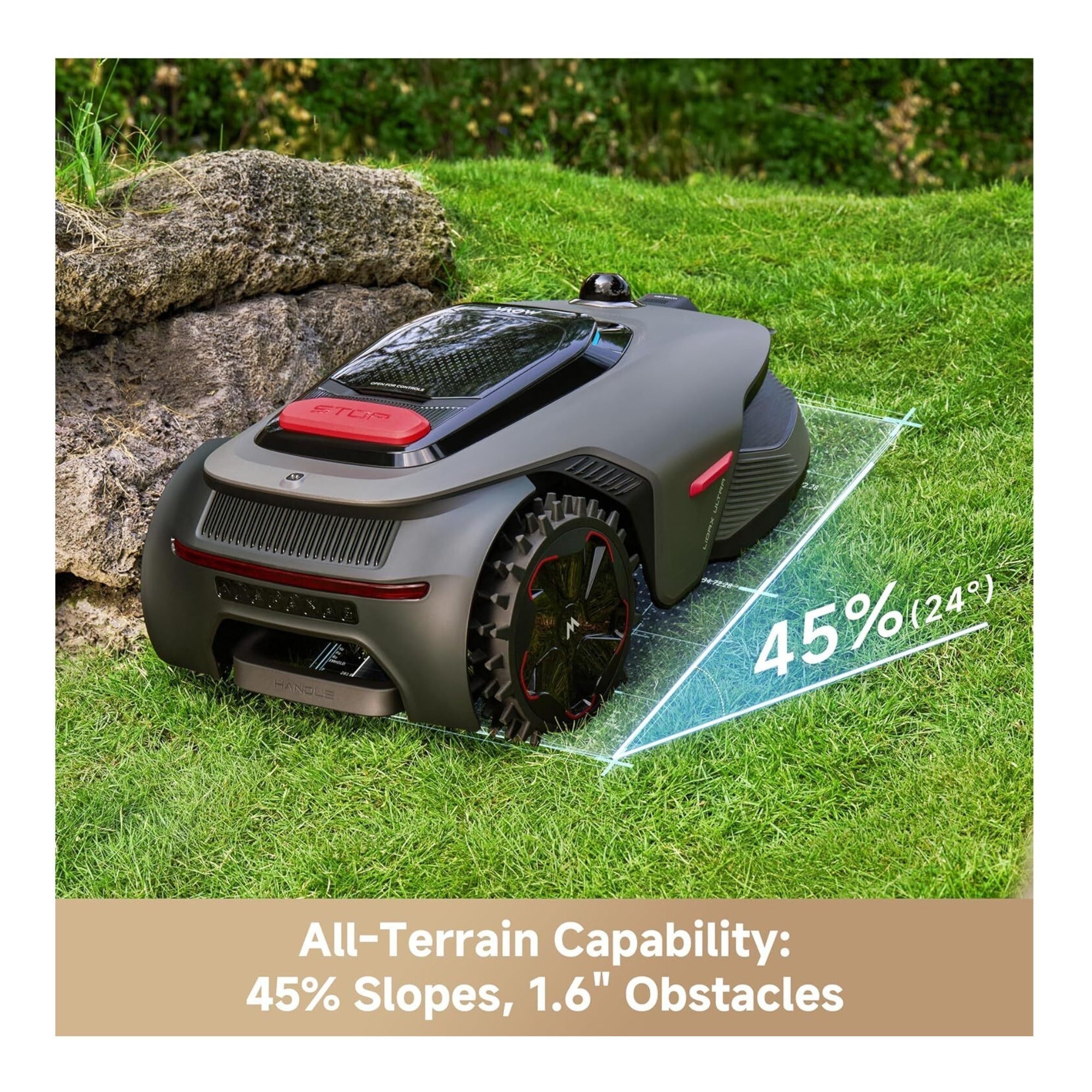 MOVA LiDAX Ultra 2000 Robot Lawn Mower - 360 3D LiDAR w/ AI Vision Auto-Mapping