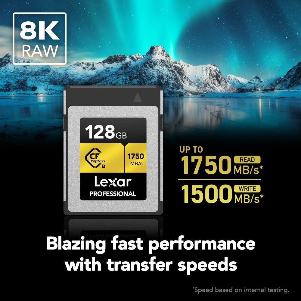 Lexar 128GB Professional CFexpress Type B Card GOLD Series