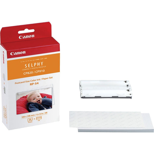 Canon RP-54 High-Capacity Color Ink and Paper Set for SELPHY Portable Printers Smudge-Free Prints