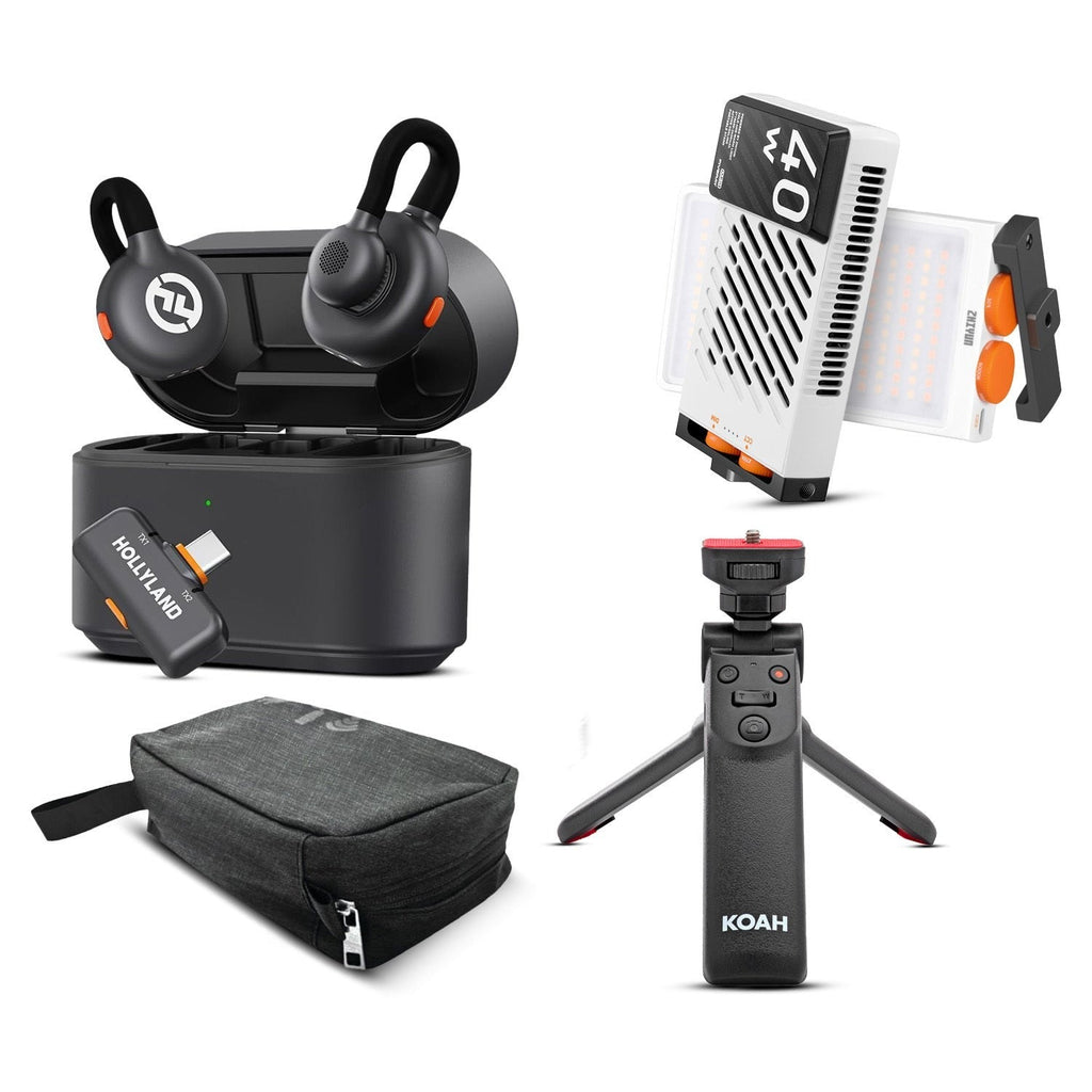 Hollyland Lark M2S Duo 2.4 GHz Space Gray Wireless Lavalier Mic System Bundle