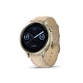 Garmin Venu 4 41mm 1.2-Inch Amoled GPS Smartwatch Lunar Gold/Light Sand Leather