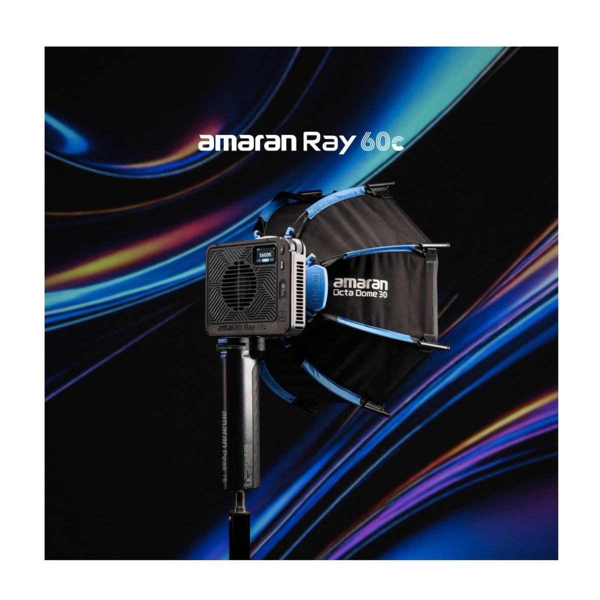 Amaran Ray 60c Full-Color RGB LED Video Light Bundle with Octa Dome 60 Softbox