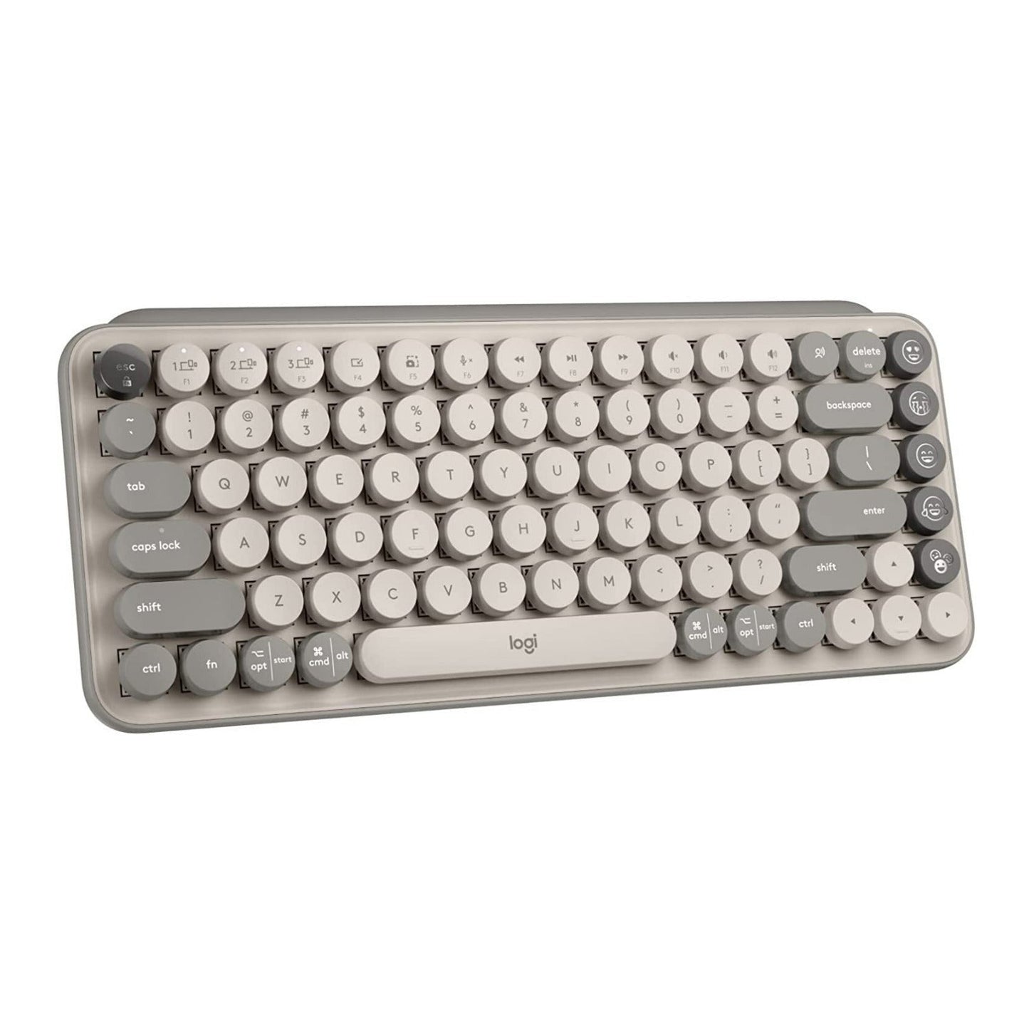 Logitech Pop Keys Wireless Mechanical Keyboard with Emoji Keys (Mist) w/Wireless Mouse & Desk Mat