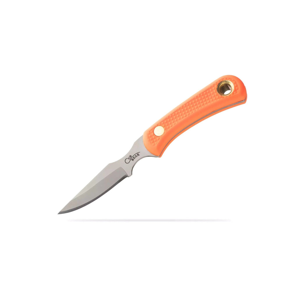 Knives of Alaska Cub Bear D2 Steel Blade with Leather Sheath (Orange)
