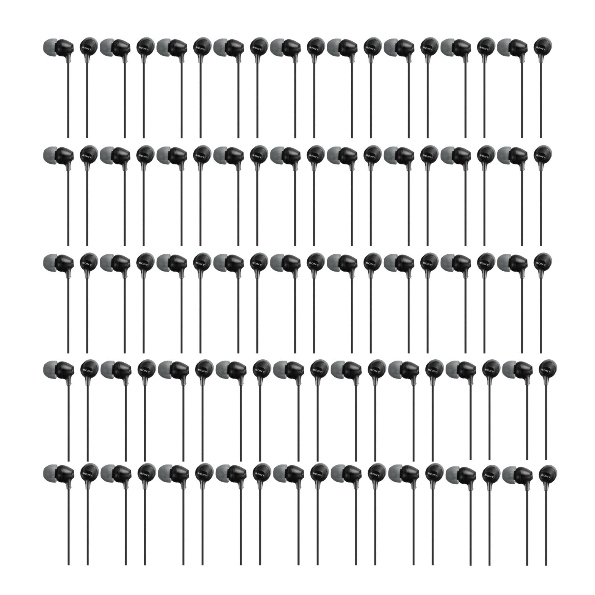 Sony MDR-EX15LP Fashion Color EX Series In-Ear Earbud (Black, 50-pack)