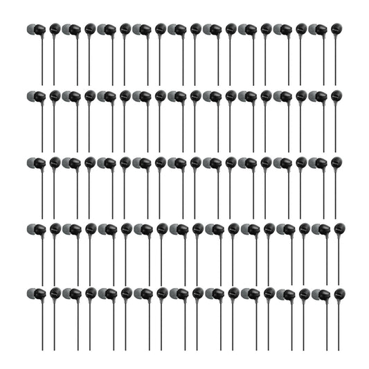 Sony MDR-EX15LP Fashion Color EX Series In-Ear Earbud (Black, 50-pack)