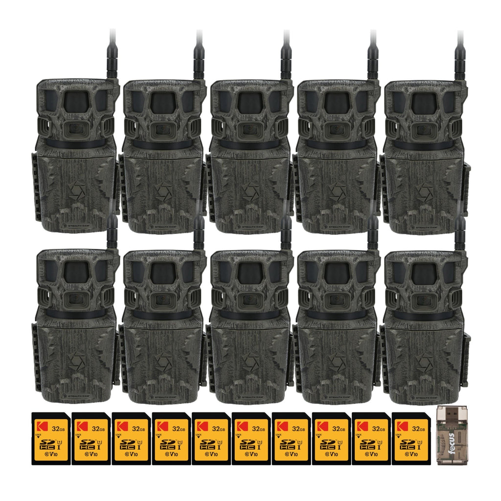 Stealth Cam Revolver Pro 3.0 Trail Camera (10-Pack) Bundle with Memory Card