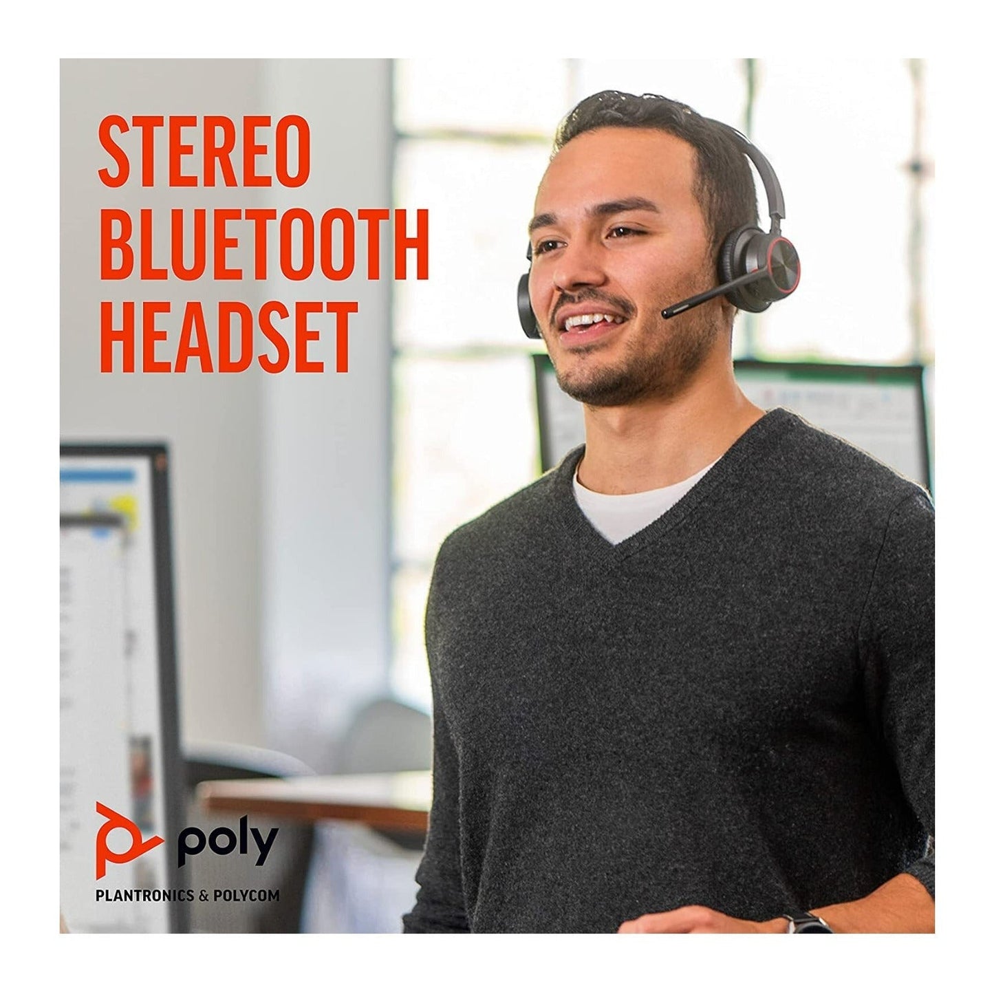 Plantronics Poly Voyager 24-Hour Talk Time and Memory Foam Ear Cushions 4320 UC Wireless Headset