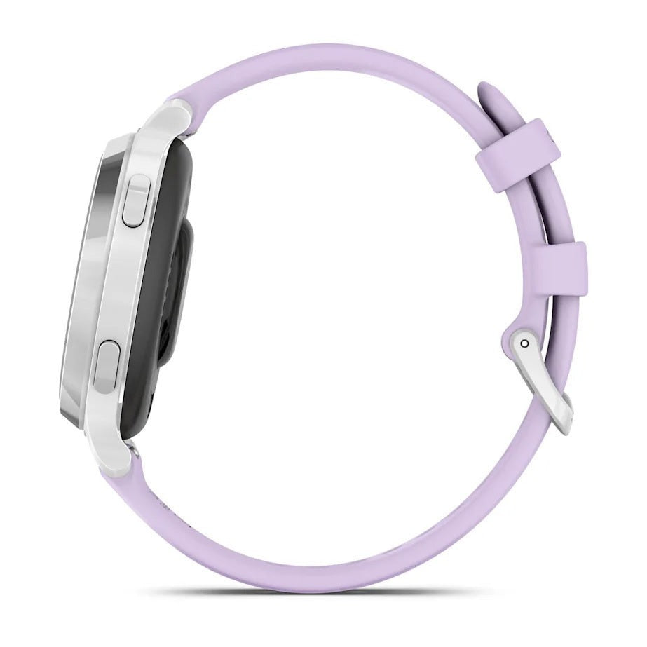 Garmin Lily 2 Active GPS Smartwatch (Silver, Purple Jasmine Silicone Band)