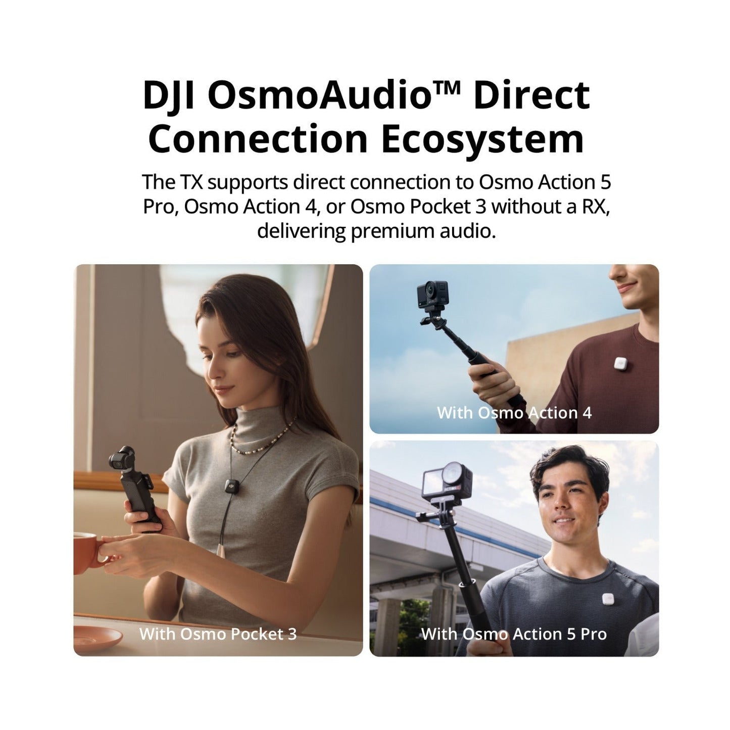 DJI Mic Mini (2 TX + 1 RX + Charging Case) with Wireless Portable Accessory