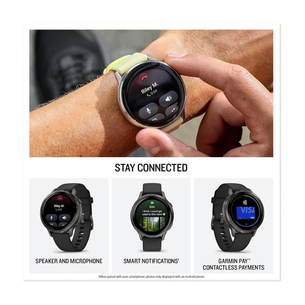 Garmin Venu 4 41mm GPS Smartwatch (Slate/Black) Bundle with Wireless Earbuds