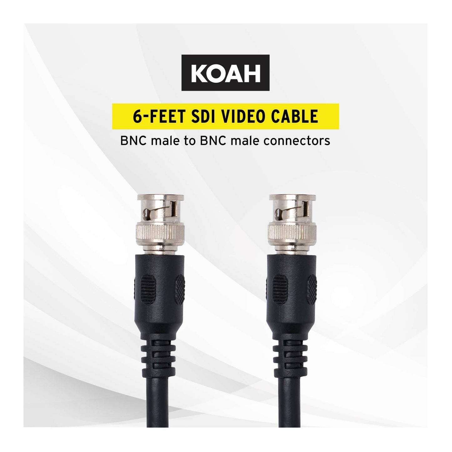 Koah Pro 3G-SDI BNC Male to BNC Male Video Cable, BNC - BNC Cable, 6 Feet Coaxial Cable