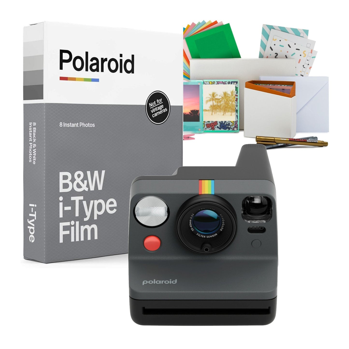 Polaroid Now Generation 3 Instant Camera with Built-In Tripod Mount and Film Kit (Black) Bundle