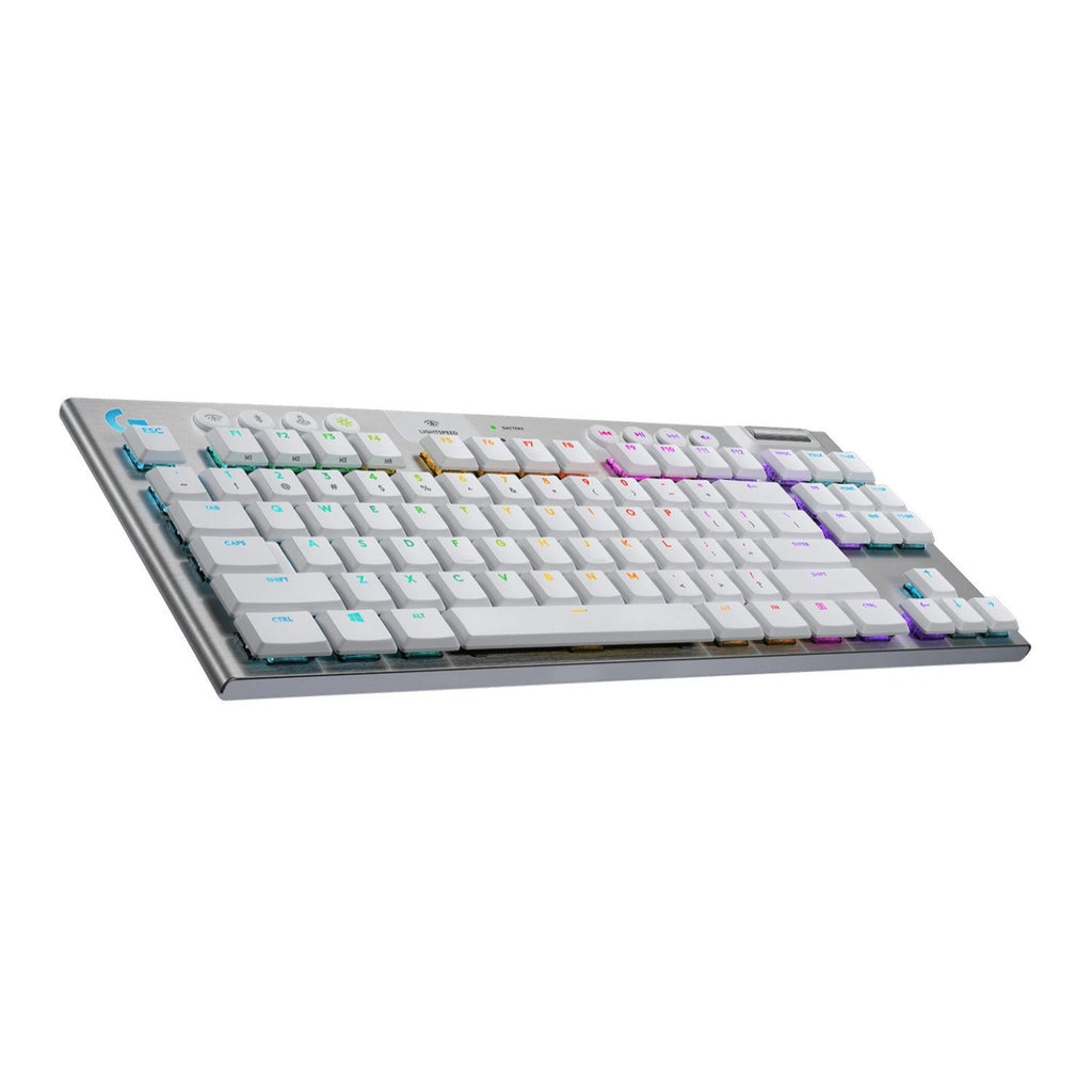 Logitech G915 TKL Tenkeyless Wireless RGB Mechanical Gaming Keyboard (White) (Open Box)