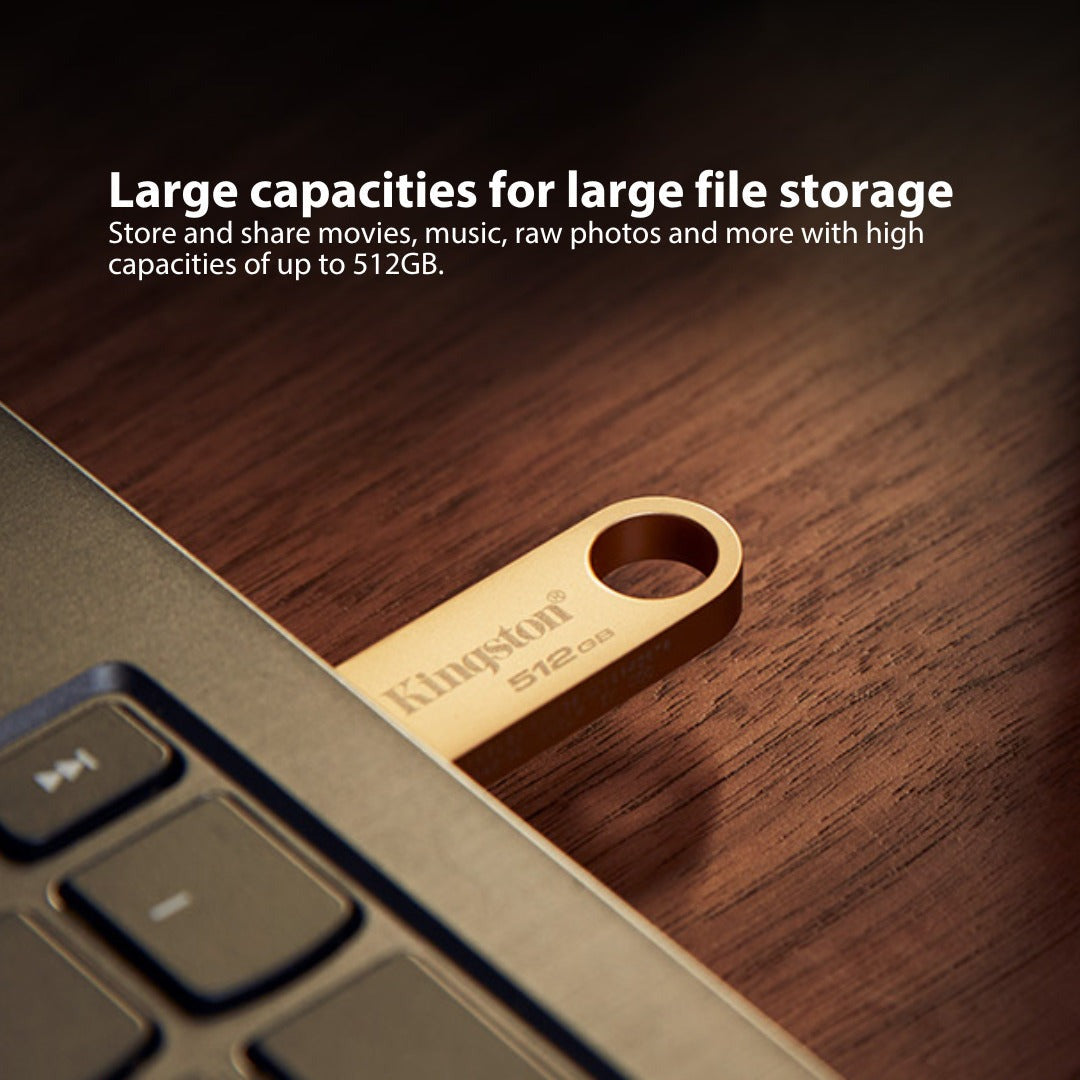 Kingston DataTraveler SE9 G3 USB 3.2 Gen 1 Flash Drive with Gold Casing (128GB) (3-Pack) Bundle