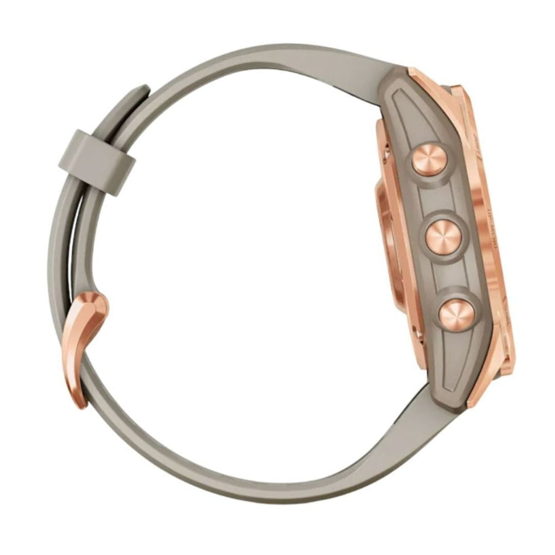 Garmin fenix 7S Solar, Rose Gold w/Light Sand Band